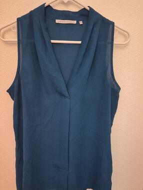 Violet & Claire Deep Teal Draped V-Neck Sleeveless Camisole